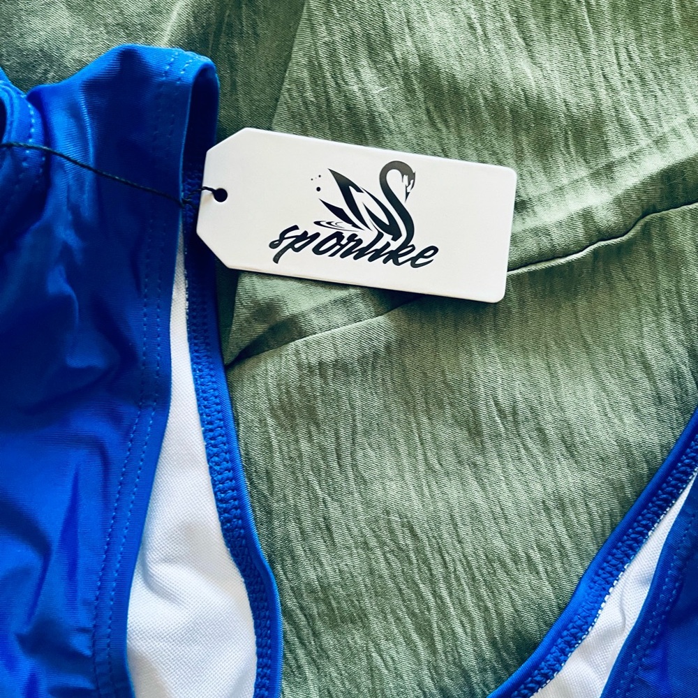 Vibrant Blue Ruffled & Ruched Maternity Bikini Set - Picture 5 of 6